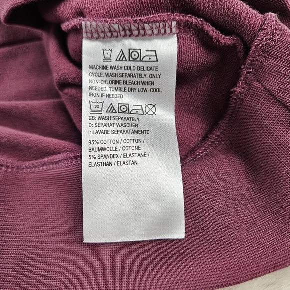 Belle by Kim Gravel French Terry Top with Inverted Hem Fig 2X - Picture 6 of 8